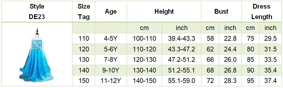 Girls Princess Dress Kids Cinderella Snow White Aurora Sofia Rapunzel Cinderella Halloween Costume Children Birthday Party Dress