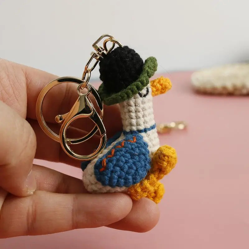Cute Parrot Series Handmake Crochet Keychain Creative Small Bird Doll Keyring Gifts Knitted Parrot Keychain Custom Accessories