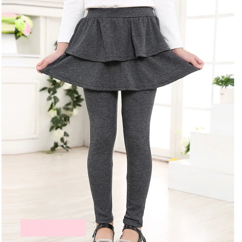 Kids Leggings for Toddler Baby Girls Pants Spring Autumn Fake Two Skirt-Pants Children Trousers Cotton Legging 2-10 Y
