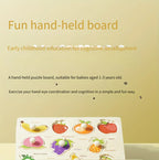 Montessori early education geometry beginner puzzle board, hand-held fixed board puzzle development, puzzle block shape matching