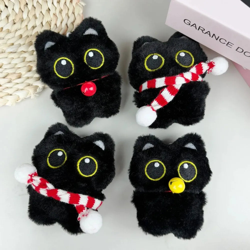 Assorted Style Black Cat Plush Shape Bag Charm Cute Black Cat Plush Toy Keychain Backpack Hanging Bag Decoration Holiday Gifts