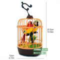Simulated voice controlled toy bird cage, fake bird, electric ornament that senses calls and moves, parrot decoration