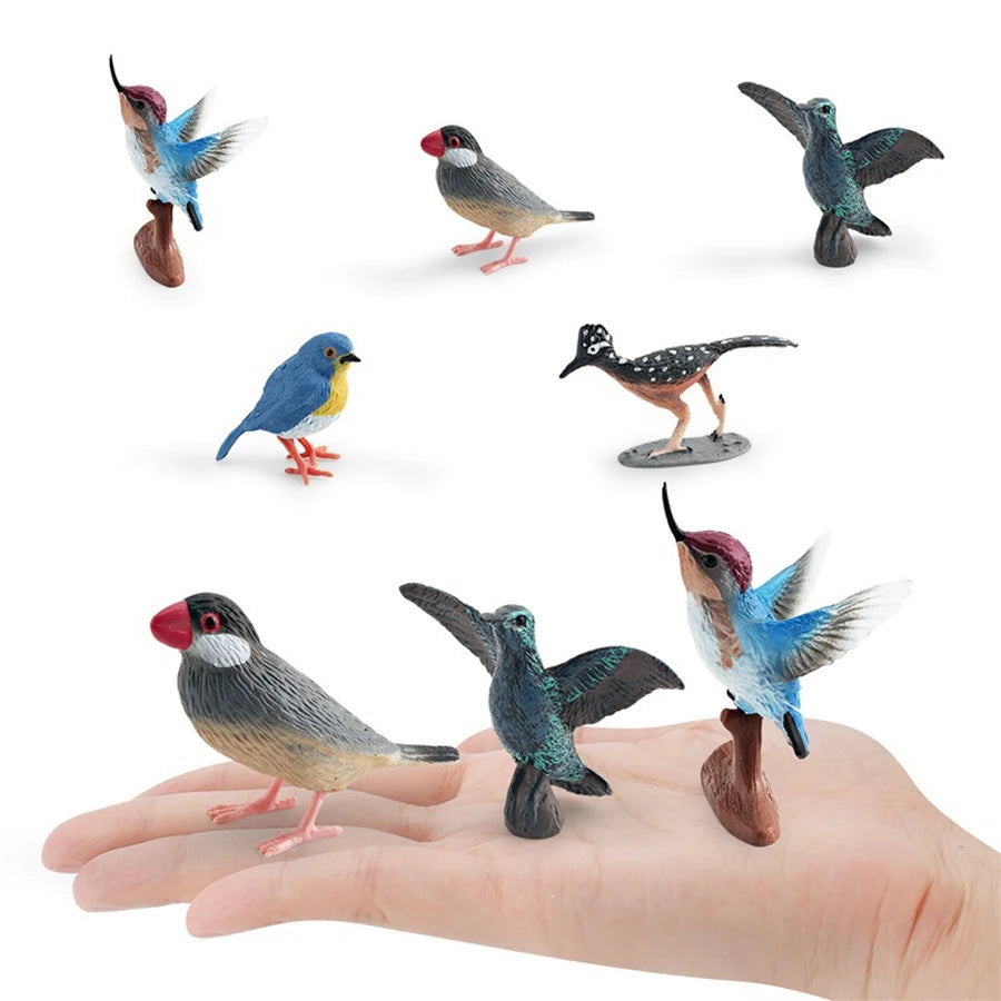 Simulation Bird Animal Kingfisher Robin Magpie Pigeon Hummingbird Model Action Figure Garden Decoration Miniature Figurines Toys