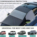 Aluminum-plated film of magnetic snow cover for automobile is thickened, and Oxford cloth is sun-proof and moisture-proof.