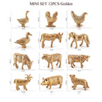 Simulation Mini  Farm Poultry Puppy Crocodile Pegasus Monkey Bird Wildlife Figurine Animal Model Sets Education Kid Toys