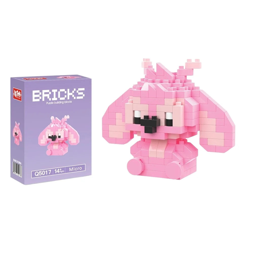 Disney Stitch Building Blocks Anime Kawaii Cartoon mini Action Children's Figures Blocks Bricks Assemble DIY Toys Gift for Kids