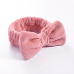 Women Solid Bow Headbands Coral Fleece Makeup Spa Wash Face Turban Head Wrap Girls Hair Towel Accessories Head Band Hairbands