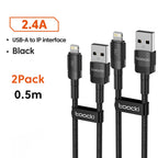 Toocki USB Cable For iPhone 14 13 12 Pro Max X XS XR 8 7 Plus iPad Fast Charging Charger Aluminum iP Cable For iPhone Data Cord