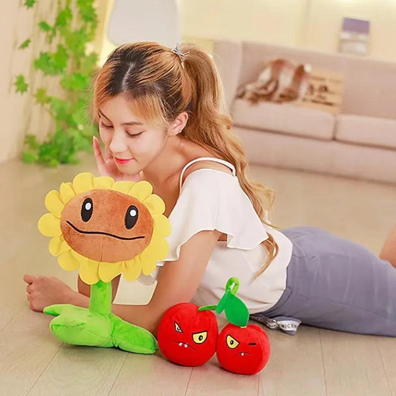 72 styles Plants VS Zombies 15-20cm Plush Toys Cartoon Doll Peashooter Cherry Wall-Nut Sunflower Squash Split Pea Kids Gift