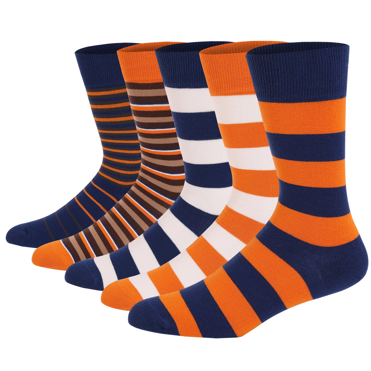 5 Pairs Mens Dress Socks Plus Large Size，High Quality Combed Cotton Crew Socks，Black Cool Argyle Breathable Casual Socks for Men