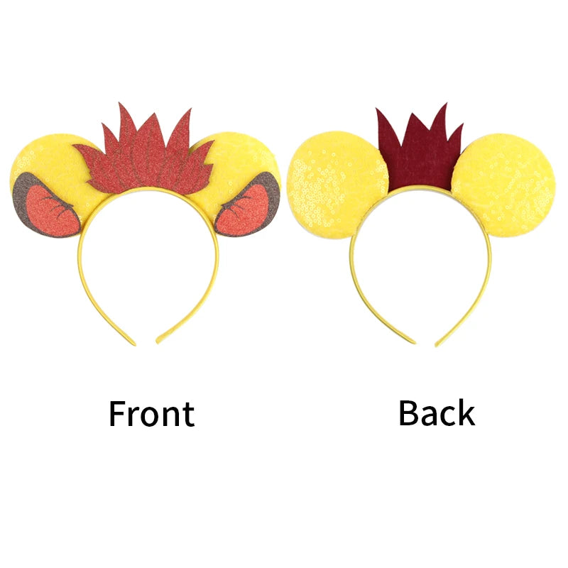 2026 Festival Party Cosplay Mouse Ears Headband 3.3" Ears Glitter Hairband For Boys Girls DIY Cartoon Hair Accessories