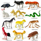 96pcs Animal Model Wild Jungle Zoo Plastic Action Figures Tiger Lion Collection Model Doll Educational Toy for Children Gift