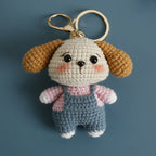 Cartoon Animal Doll Series Handmake Crochet Keychain Cute Sheep Doll Keyrings Crochet Puppy Keychains Gifts Custom Accessories