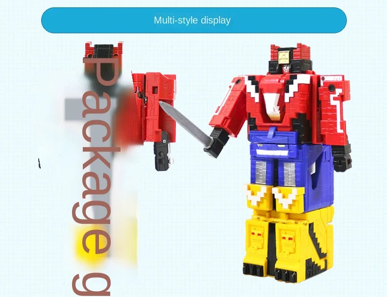 Power Assembling Educational Toys Math Cube Transformation Robot Digits Puzzle Ranger Animals boy toy for Kids