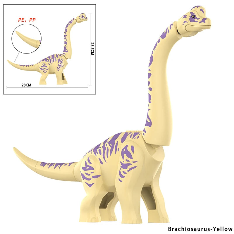 Jurassic Large Spinosaurus Dinosaur World Building Block Figure Movable Joint Prehistoric Animal Model Educational Assemble Toy