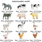 Oenux Montessori Miniature Lion Shark Horse Dinosaur Animals Model Set Action Figures Figurine Zoo Cute Education Kids Toy Gift