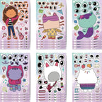 -Gabby Cat Dolls Cartoon Stickers Birthday Party Decoration DIY Sticker Luggage Guitar Waterproof Graffiti Baby Shower Kids Toys
