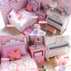 Kitten Mini Doll House 3D Puzzle Assembly Model Building Kit Creative Room Bedroom Decoration With Furniture Wooden Crafts Gifts