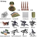 40/set World War II military building blocks National army soldier Character weapon assembly building block Children's toy gifts