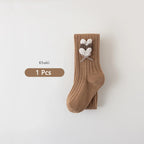 Autumn Winter Girls Pantyhose Solid Color Kids Ballet Dance Tights For Kids Stocking Velvet Heart Grils Leggings