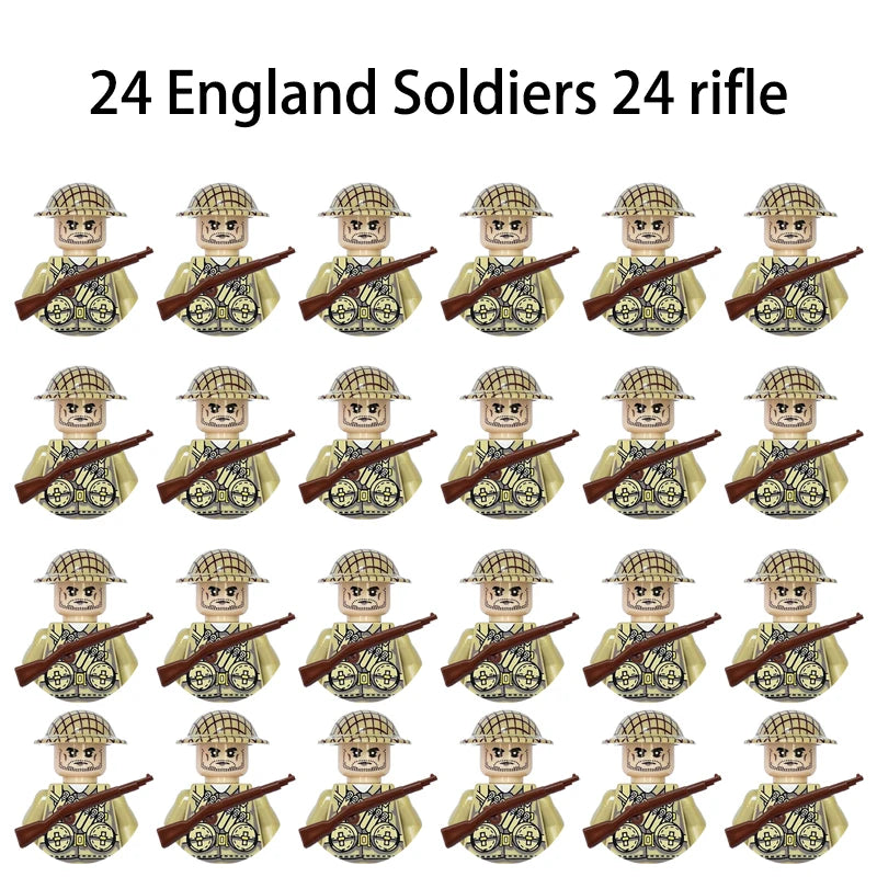 40/set World War II military building blocks National army soldier Character weapon assembly building block Children's toy gifts