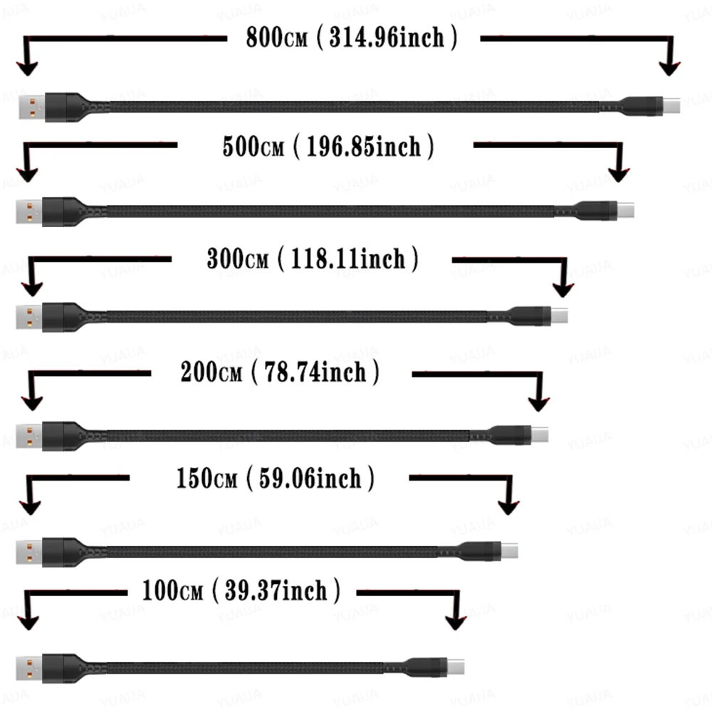 USB Type-C Extended 2M 3M 5-Meter Android Micro USB Fast Charging Cable For Huawei Xiaomi Vivo Oppo And Leeco Phone Data Cable