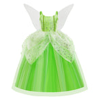 Girls Flower Fairy Dress Up Kids Princess Dress With Wings Halloween Princess Costume Elves Party Tinkerbell Tinker Bell Dress