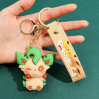 Eevee Keychain Evolution Set, Flareon Jolteon Vaporeon Plush Keychain, Pokémon Eeveelutions Key Ring for Fans