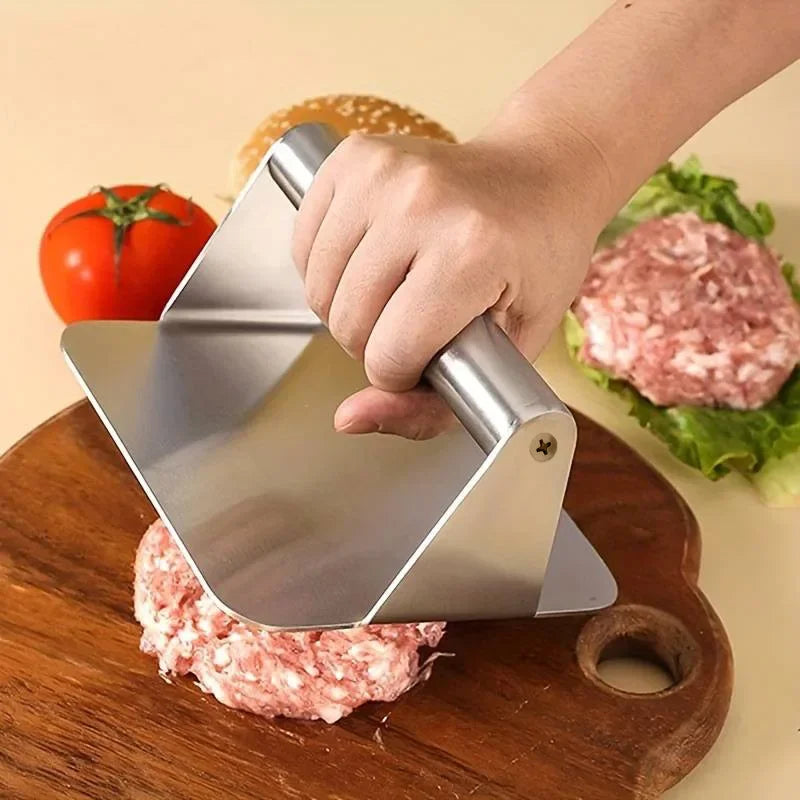New Stainless Steel Smash Burger Press | Heavy Duty Patty Maker & Smasher Mold for BBQ, Grilling Kitchen (Non-Stick)