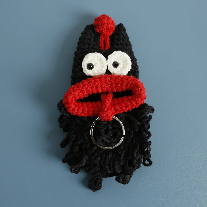 Cute Fruit Series Sausage Mouth Doll Crochet Keychains Custom Knitting Bag For Car Keys Holder Funny Doll Bag For Keys Storage