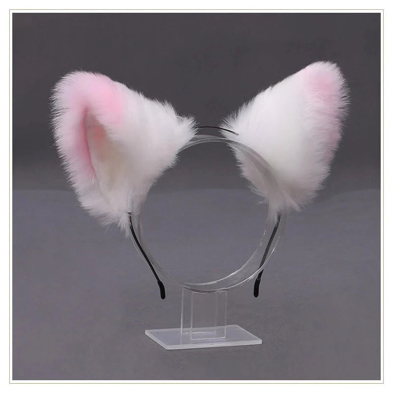 Lolita Animal Cat Fox Ear Hair Hoops Cosplay Girls Halloween Anime Headbands Headwear Hair Accessories