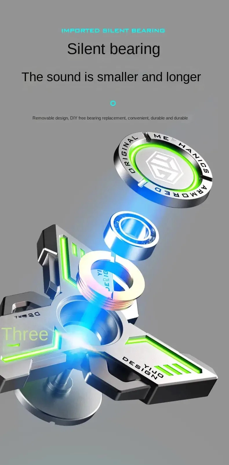 Glow. Metal EDC Fidget Spinner fidget toy Stress Relief Pressure Relief. Hand Toy Cool Spinning Top Adult Gift for Boys