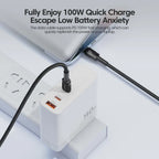 Toocki 100W Type C to USB C Cable PD 3.0 Quick Charge 4.0 Fast Charging Type C to Type C for iPhone 15 Macbook Samsung Xiaomi