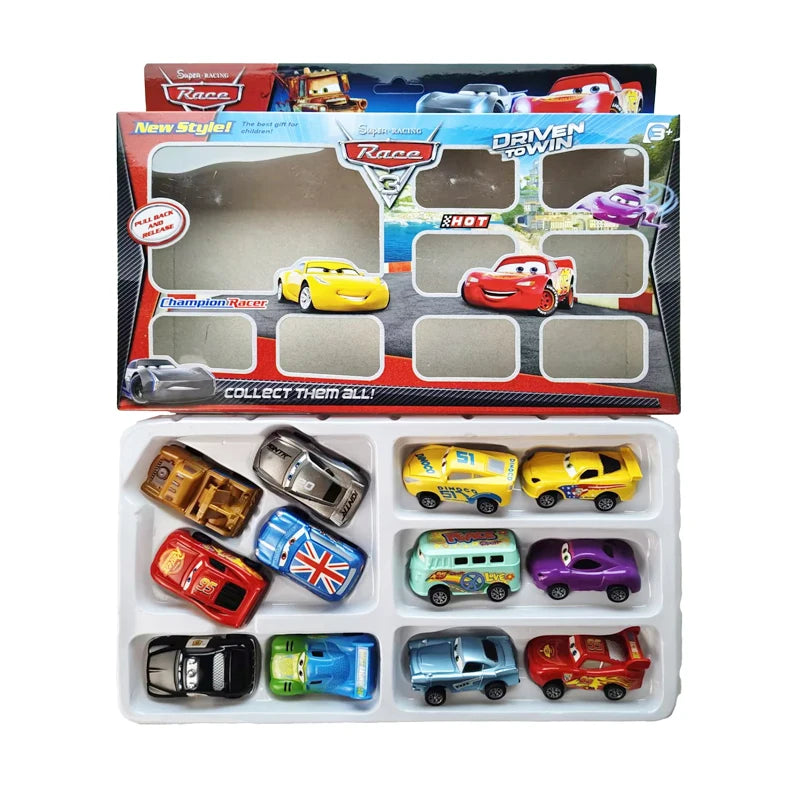 New Disney Pixar Cars 3 Rebound Cars 12 Piece Series Lightning McQueen Jackson Storm Plastic Car Model Toy Boutique Gift Box  ﻿@