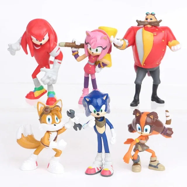 6Pcs/Set 6-7cm Sonic Figures Toy Pvc Toy Shadow Tails Characters Figure Toys For Children Animals Toys Set Free Shipping