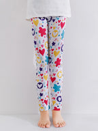 1 Pair of Cute Print Kids Baby Girl Leggings Spring Summer Children Stretch Slim Pants Suitable for 2-12 Years Girls Daily Wear