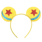 2026 Festival Party Cosplay Mouse Ears Headband 3.3" Ears Glitter Hairband For Boys Girls DIY Cartoon Hair Accessories