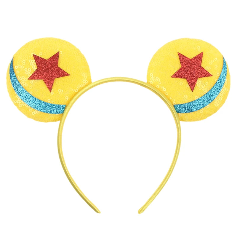 2026 Festival Party Cosplay Mouse Ears Headband 3.3" Ears Glitter Hairband For Boys Girls DIY Cartoon Hair Accessories