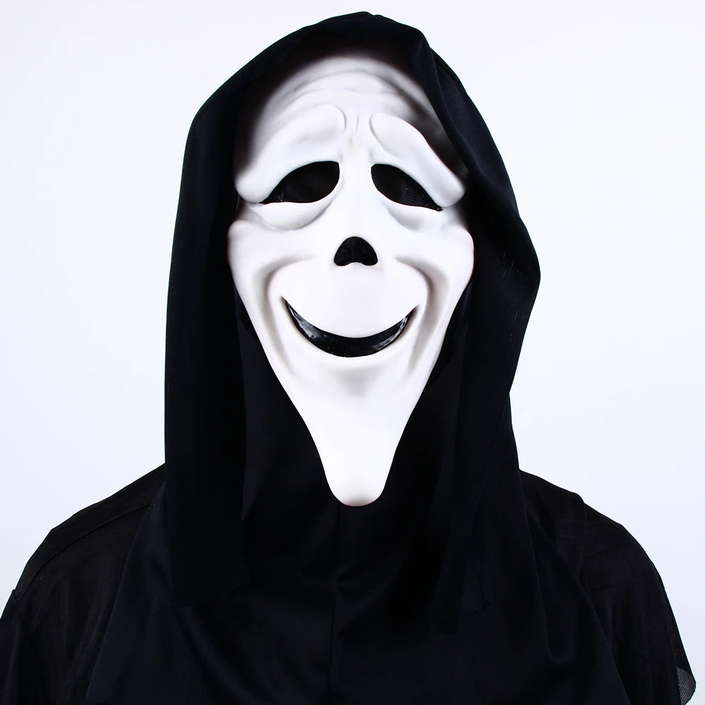 Quality Halloween Movie Scream Horror Face Mask Realistic Creepy Ghost Masks Stick Tongue Out Funny Scary Cosplay Costume  Props