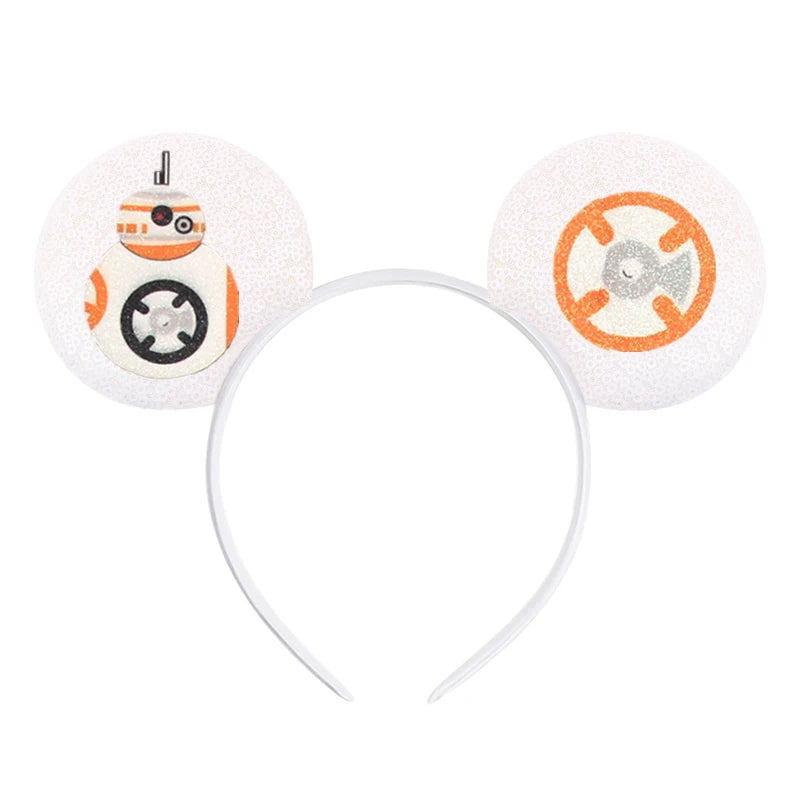 2026 Festival Party Cosplay Mouse Ears Headband 3.3" Ears Glitter Hairband For Boys Girls DIY Cartoon Hair Accessories