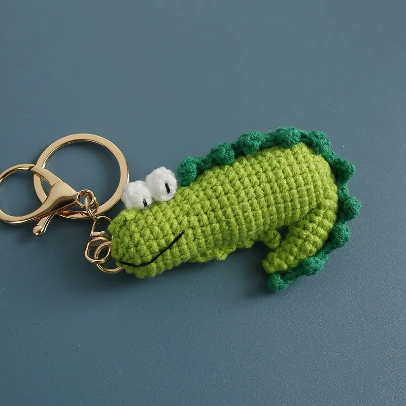 Funny Shrimp Doll Crochet Keychain Handmaking Clown Fish Knitting Keyrings Cute Shrimp Keyrings Bag Pendant Custom Accessories