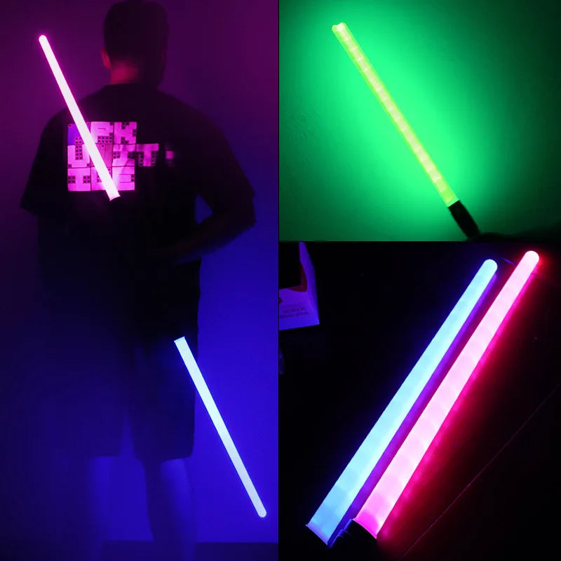 Sword Lightsaber Red and Blue Double Saber Rave Transformation Children's Gift Cosplay Boy Cool Flashing Toy