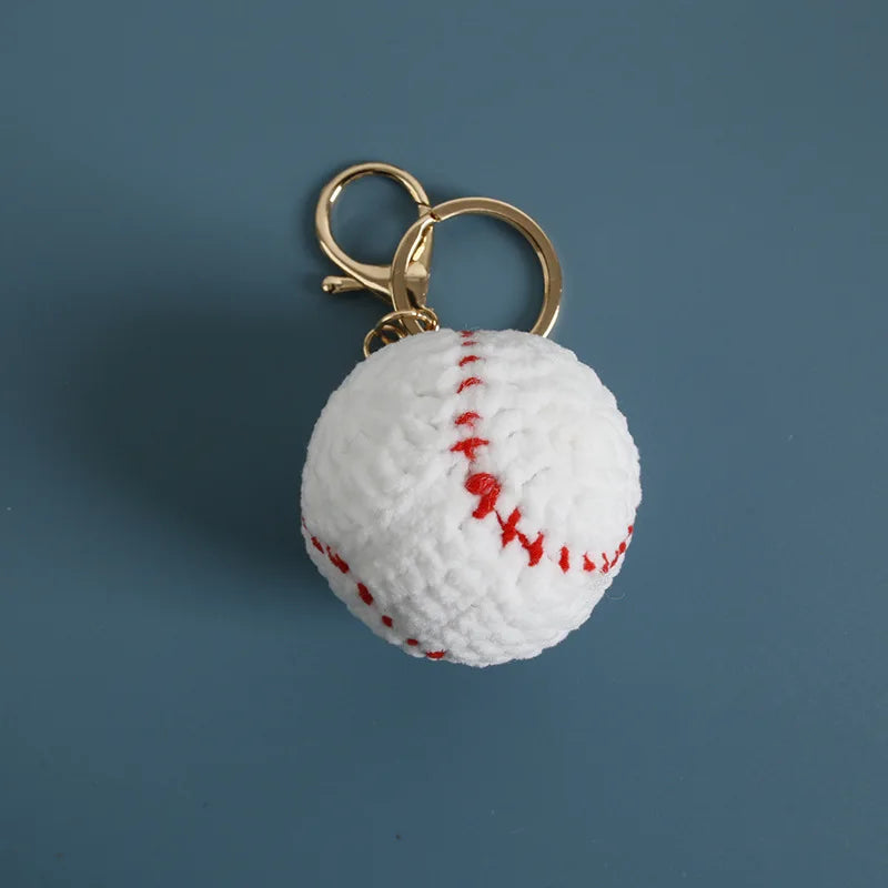 Creative Crochet Soccer Keyrings Wholesale Knitting Basketball Keychain Cute Sport Ball Series Crochet Keychain Custom Accessory
