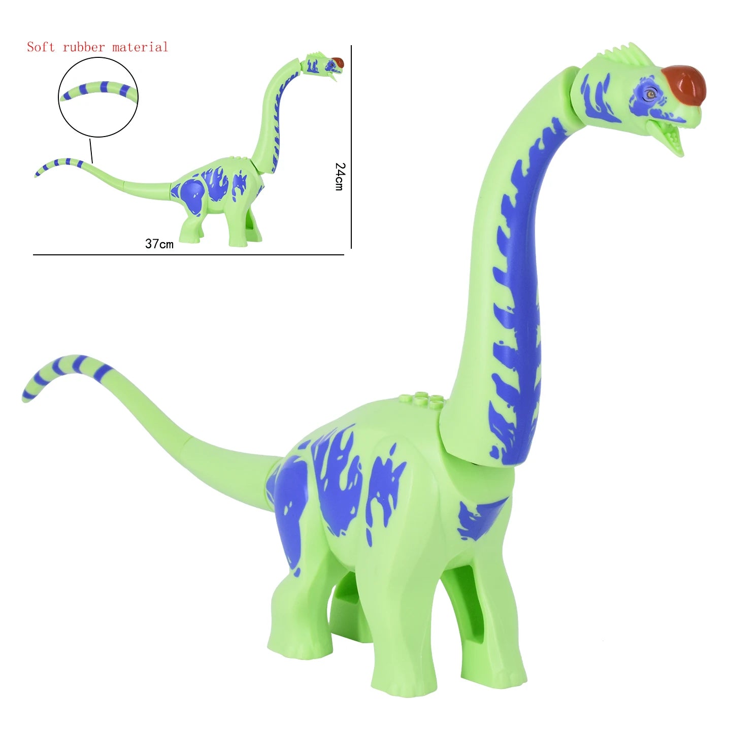 Jurassic Large Spinosaurus Dinosaur World Building Block Figure Movable Joint Prehistoric Animal Model Educational Assemble Toy