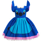 Girls Stitch Cosplay Dress Cute Cartoon Disney Movie Style Costume for Halloween Carnival Stage Performances & Kids' Dress-Up