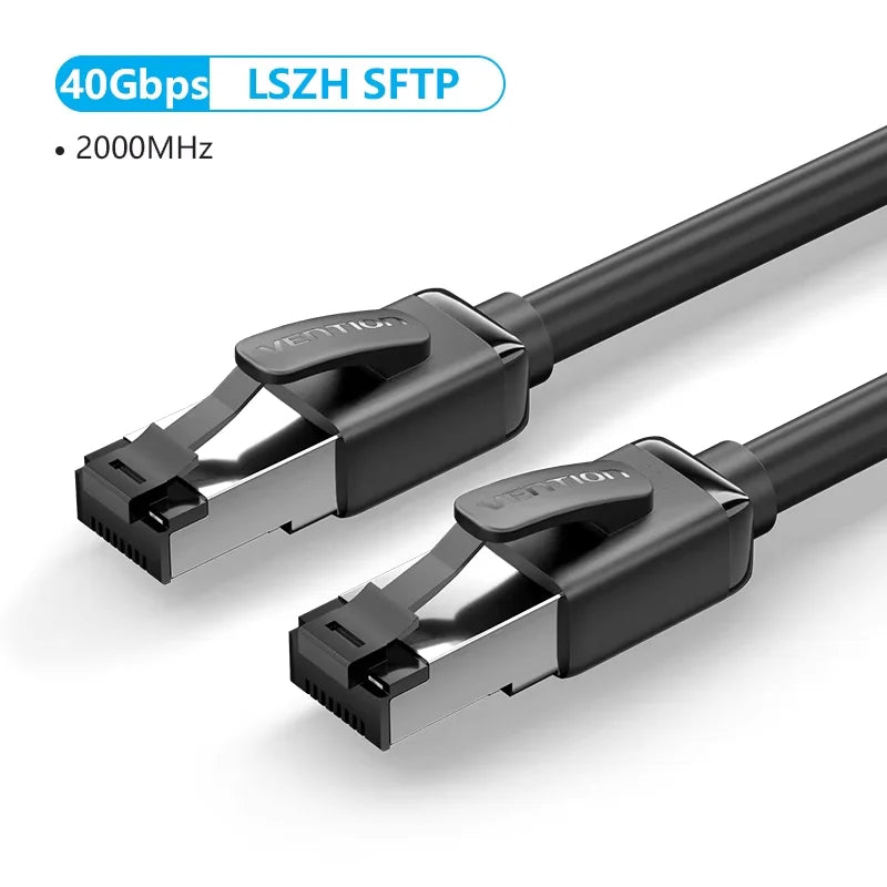 Vention Cat8 Ethernet Cable SFTP 40Gbps 2000MHz Cat 8 RJ45 Network Lan Patch Cord for Router Modem Internet RJ 45 Ethernet Cable