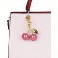 Unique Shiny Cherry Shaped Pendant, New Cherry Crystal Pendant, Keychain Pendant, Cherry Decor Keychain With Clasp, Shiny Resin Product, Suitable As Bag Accessory, Suitable For Women Handbag