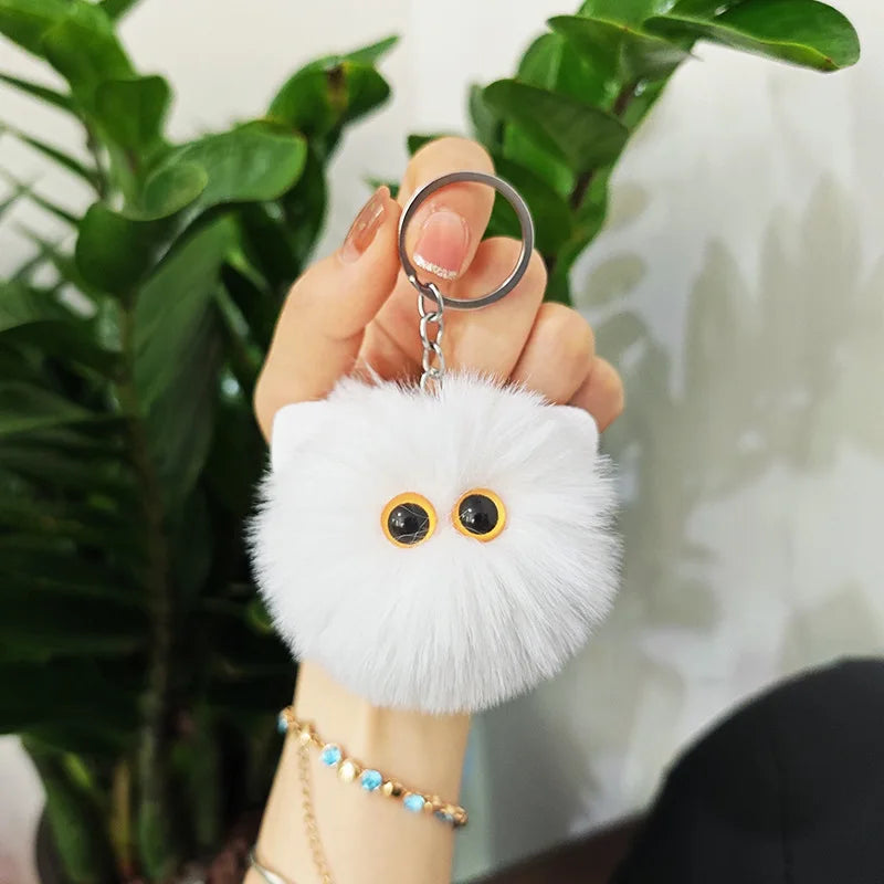Blush Cat Ball Original Design Cartoon Handmade Plush Pendant Cat Keychain Girly Gift for Girls