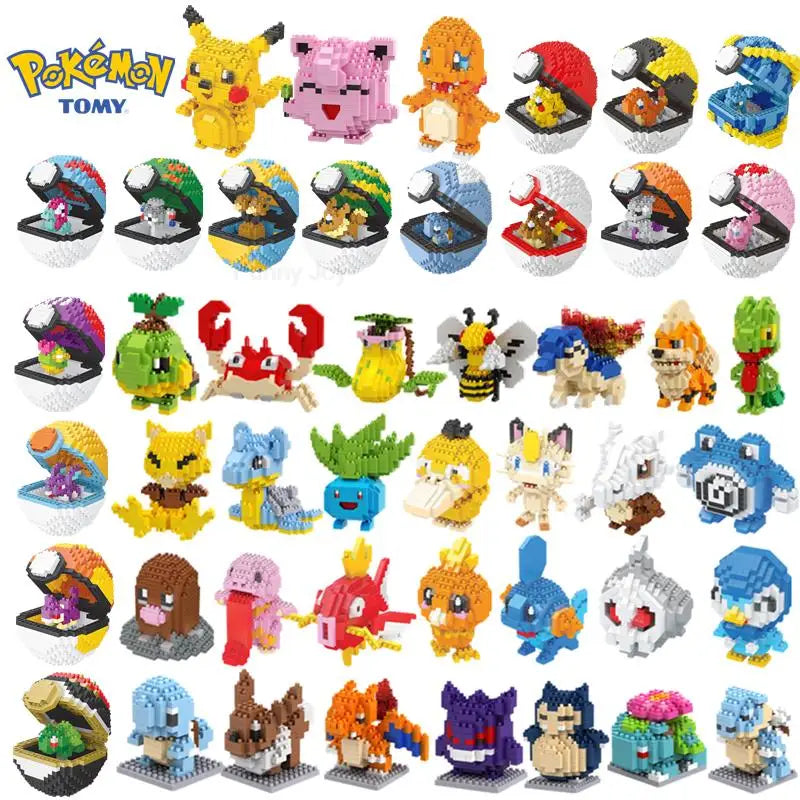 75 Style Pokemon Building Blocks Assembly Anime Picachu Charizard Doll Blastoise Bulbasaur Gengar Bricks Toy for Kid Gift