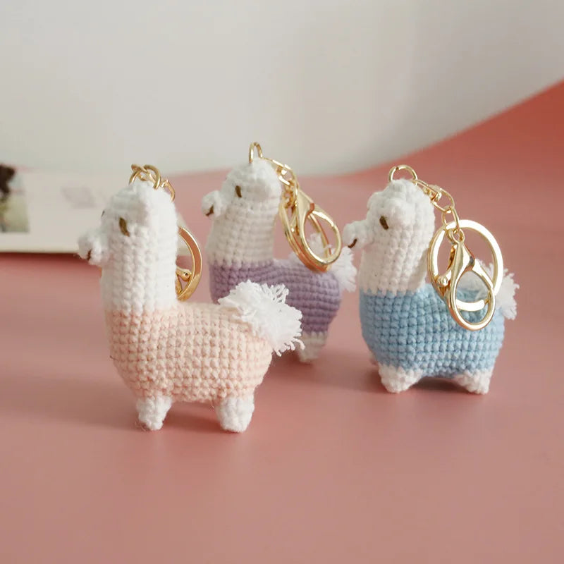 Funny Zebra Crochet Keyrings For Bag Pendant Handmake Animal Doll Knitting Keychain Cute Sheep Keyrings Gifts Custom Accessories